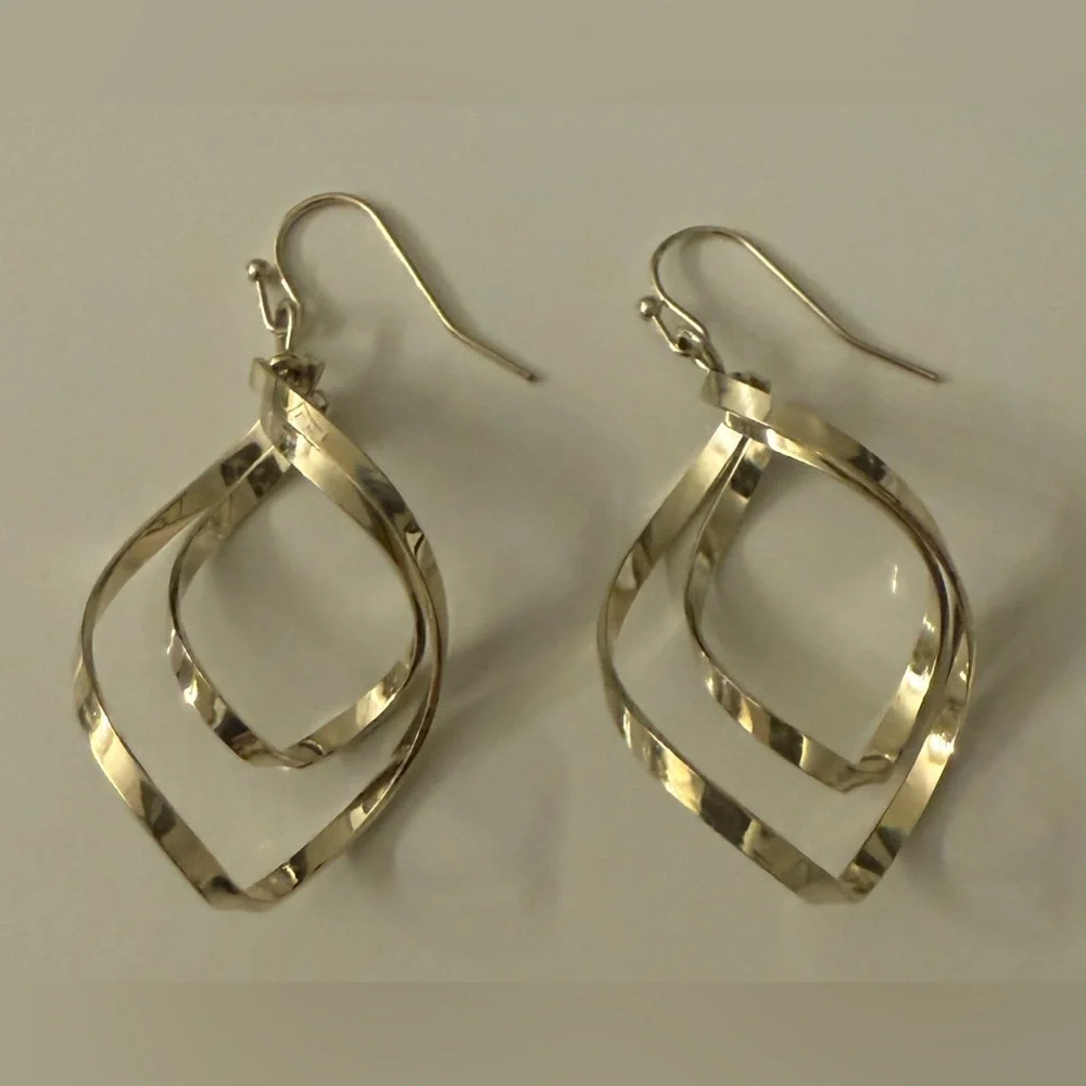 Gold-Tone Double Twist Drop Earrings - Picture 4 of 8